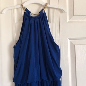 Blue halter neck maxi dress 🦋
